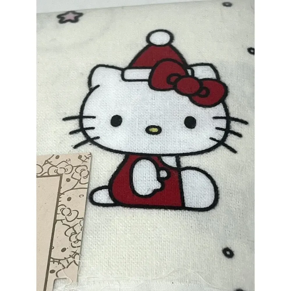 Pottery Barn Teen Hello Kitty Flannel Full Queen Duvet Cover Christmas RED BOWS